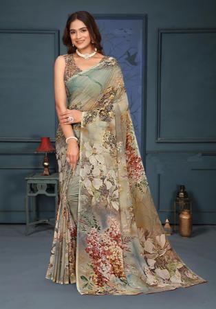 Picture of Bewitching Chiffon & Silk Rosy Brown Saree