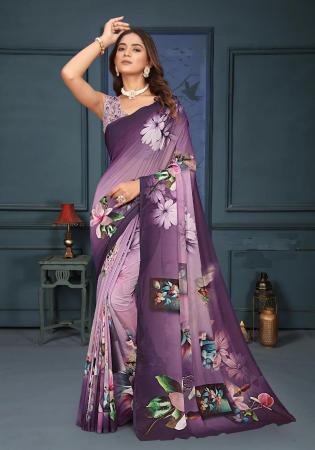 Picture of Classy Chiffon & Silk Thistle Saree