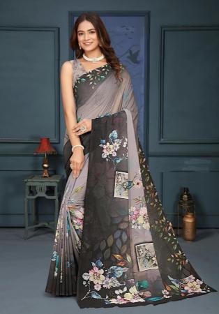 Picture of Radiant Chiffon & Silk Rosy Brown Saree