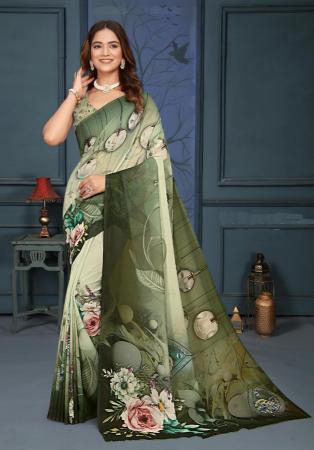 Picture of Ideal Chiffon & Silk Tan Saree