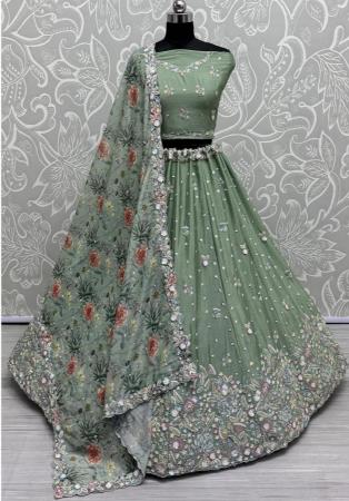 Picture of Graceful Chiffon Dark Sea Green Lehenga Choli