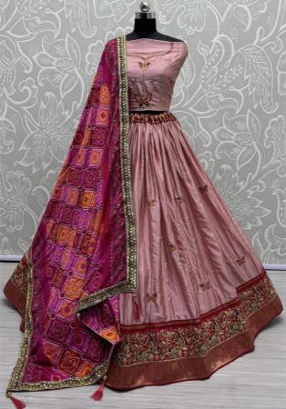 Picture of Appealing Silk Rosy Brown Lehenga Choli