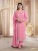 Picture of Georgette Hot Pink Straight Cut Salwar Kameez