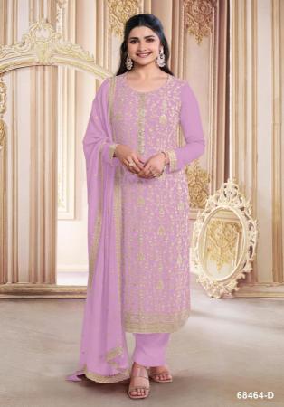 Picture of Pleasing Georgette Plum Straight Cut Salwar Kameez