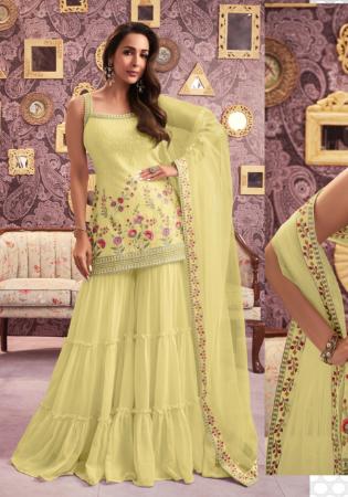 Picture of Georgette Burly Wood Straight Cut Salwar Kameez