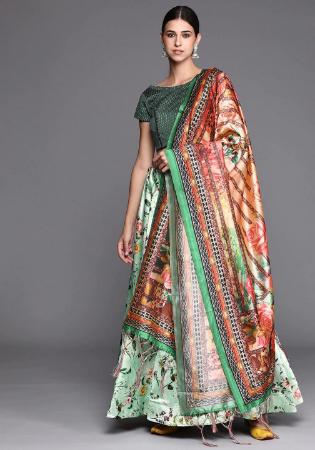 Picture of Admirable Satin & Silk Dark Sea Green Lehenga Choli