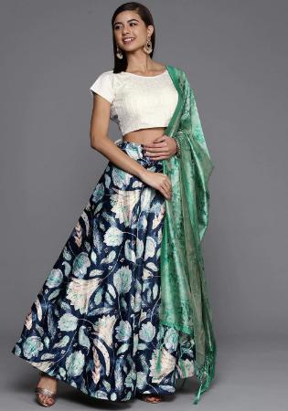 Picture of Lovely Satin & Silk Midnight Blue Lehenga Choli