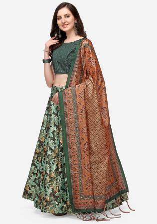 Picture of Appealing Satin & Silk Dark Sea Green Lehenga Choli