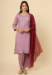 Picture of Alluring Silk Rosy Brown Readymade Salwar Kameez