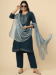 Picture of Gorgeous Silk Dark Slate Grey Readymade Salwar Kameez