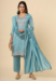 Picture of Ravishing Silk Cadet Blue Readymade Salwar Kameez