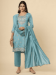 Picture of Ravishing Silk Cadet Blue Readymade Salwar Kameez