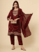 Picture of Ideal Silk Maroon Readymade Salwar Kameez