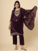 Picture of Ideal Silk Purple Readymade Salwar Kameez