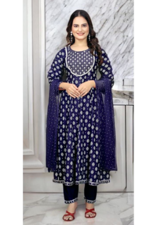 Picture of Taking Rayon Midnight Blue Readymade Salwar Kameez