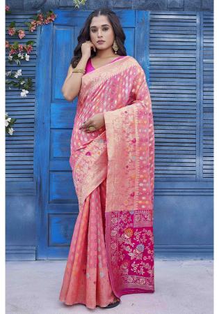 Picture of Wonderful Linen & Silk Hot Pink Saree