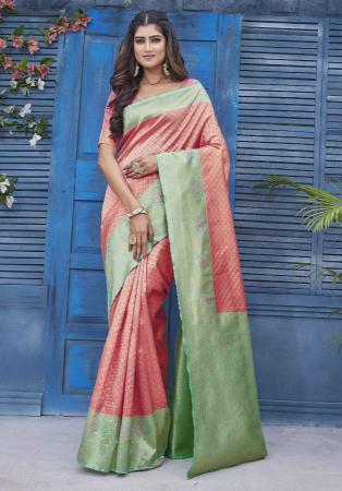 Picture of Bewitching Linen & Silk Pale Violet Red Saree