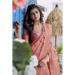 Picture of Elegant Linen & Silk Dark Salmon Saree