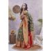 Picture of Comely Linen & Silk Dark Olive Green Saree