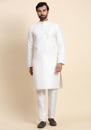 Picture of Grand Chiffon & Silk White Kurtas