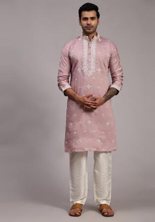 Picture of Good Looking Chiffon & Silk Rosy Brown Kurtas