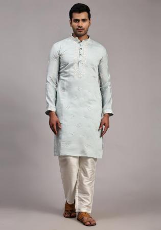 Picture of Beauteous Chiffon & Silk Light Blue Kurtas