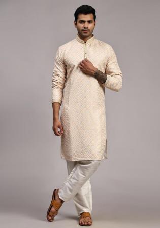 Picture of Bewitching Chiffon & Silk Beige Kurtis And Tunic