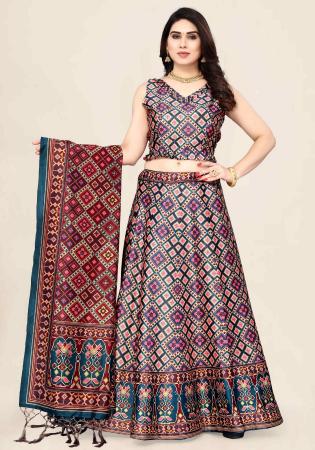 Picture of Bewitching Satin & Silk Rosy Brown Lehenga Choli