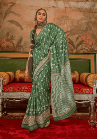 Picture of Marvelous Silk Dark Sea Green Saree