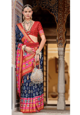 Picture of Classy Silk Dark Slate Blue Saree