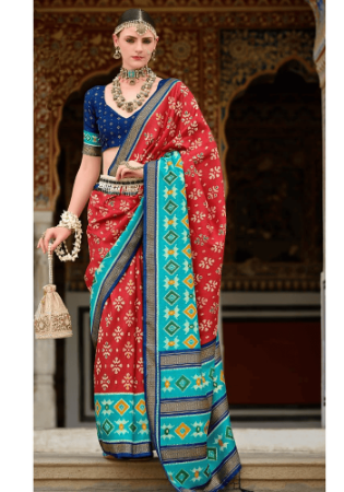 Picture of Sightly Silk Fire Brick Saree