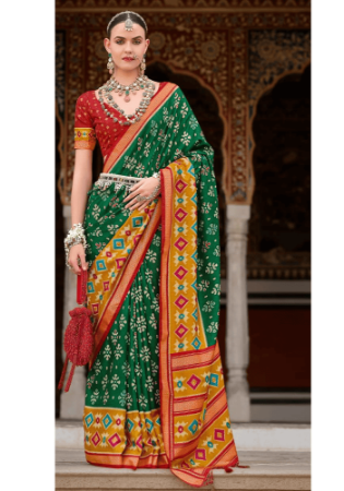 Picture of Admirable Silk Dark Green Saree