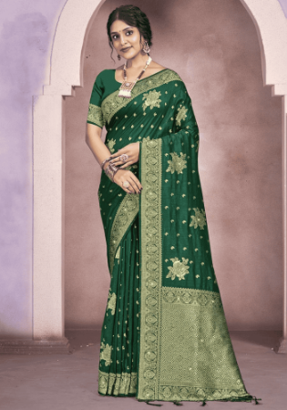 Picture of Splendid Cotton & Silk Sea Green Saree