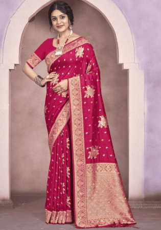 Picture of Graceful Cotton & Silk Light Coral Saree