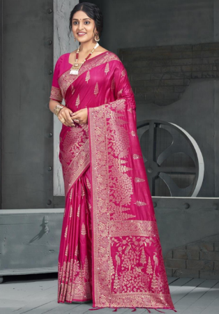 Picture of Statuesque Cotton & Silk Medium Violet Red Saree