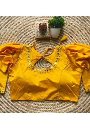 Picture of Enticing Silk Orange Designer Blouse