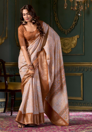 Picture of Good Looking Silk Rosy Brown Saree