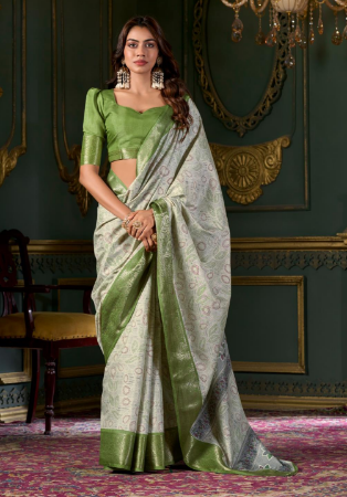 Picture of Ravishing Silk Silver Saree