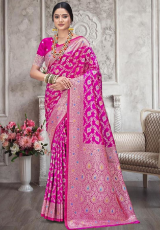 Picture of Admirable Silk Pale Violet Red Saree