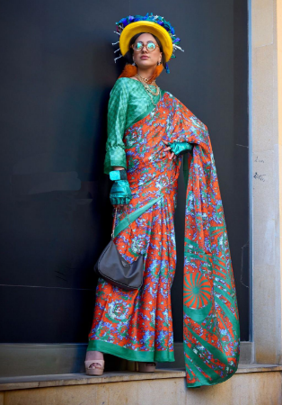 Picture of Good Looking Crepe & Satin Dim Gray Saree