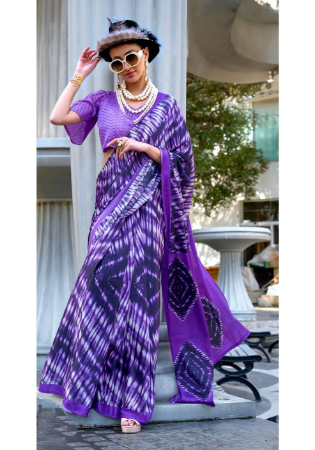 Picture of Sightly Crepe & Satin Slate Blue Saree