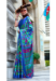 Picture of Good Looking Crepe & Satin Royal Blue Saree