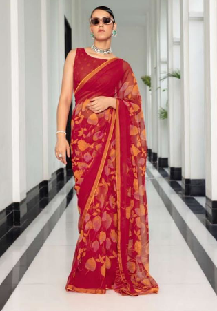 Picture of Ideal Georgette Brown Saree