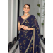 Picture of Wonderful Georgette Dark Slate Grey Saree