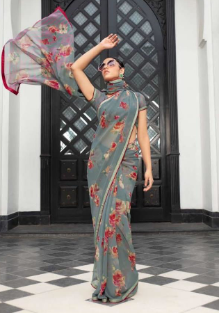 Picture of Marvelous Georgette Slate Grey Saree