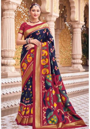 Picture of Marvelous Silk Dark Slate Grey Saree