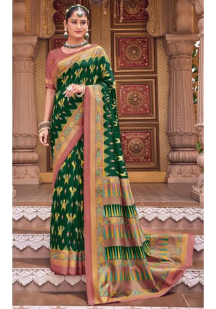 Picture of Splendid Silk Forest Green Saree