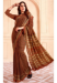 Picture of Grand Georgette & Silk Saddle Brown Saree