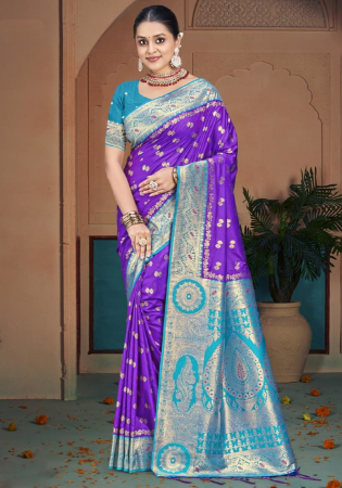 Picture of Wonderful Silk Dark Orchid Saree