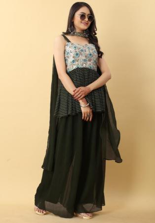 Picture of Enticing Georgette Black Readymade Salwar Kameez